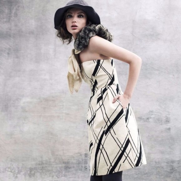 Anthropologie Dashed Gilt Brocade Dress - Picture 1 of 7